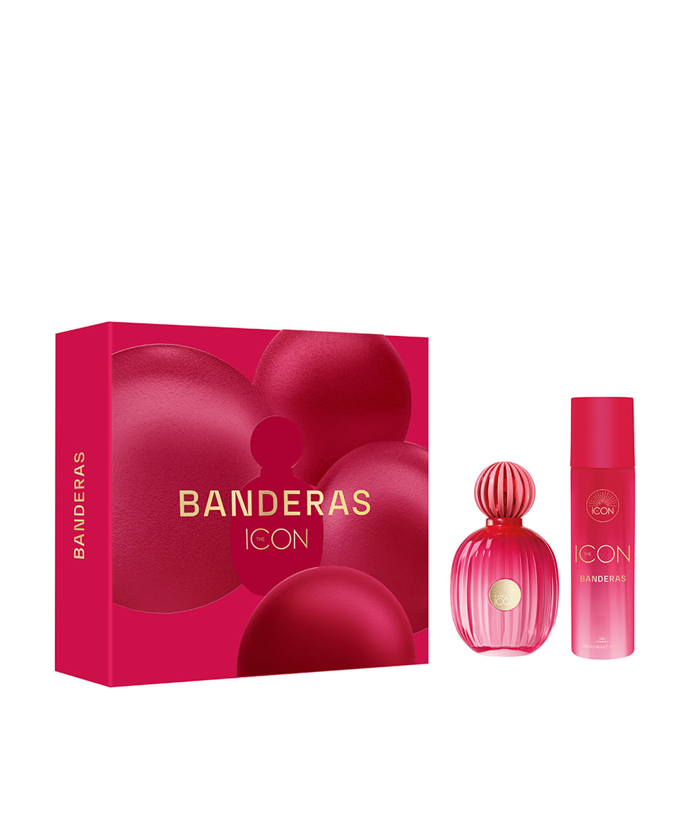 kit perfume feminino banderas the icon eau de parfum for women 100ml e desodorante spray 24h 150ml
