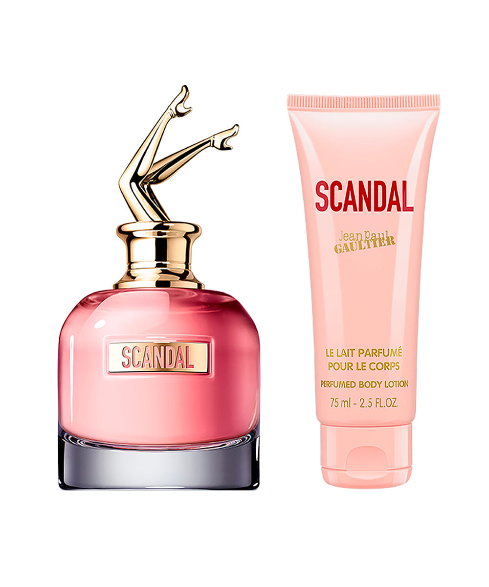 kit perfume feminino jean paul gaultier scandal eau de parfum 50ml e creme corporal perfumed 75ml