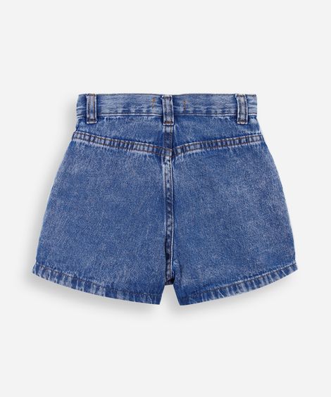 shorts saia infantil jeans azul