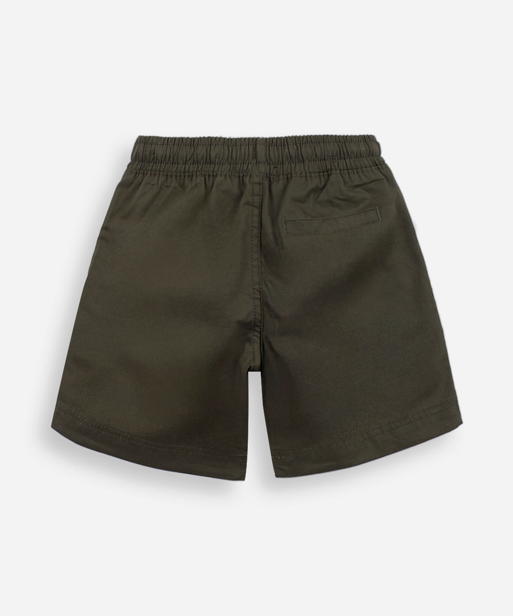 bermuda infantil de sarja cós elástico verde
