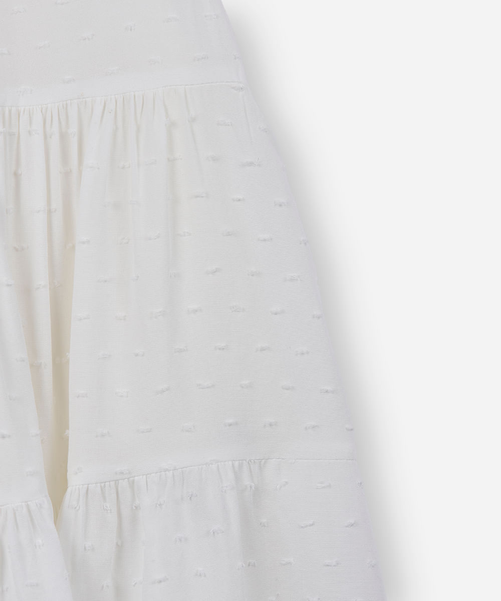 vestido infantil de viscose com recortes texturizado off white