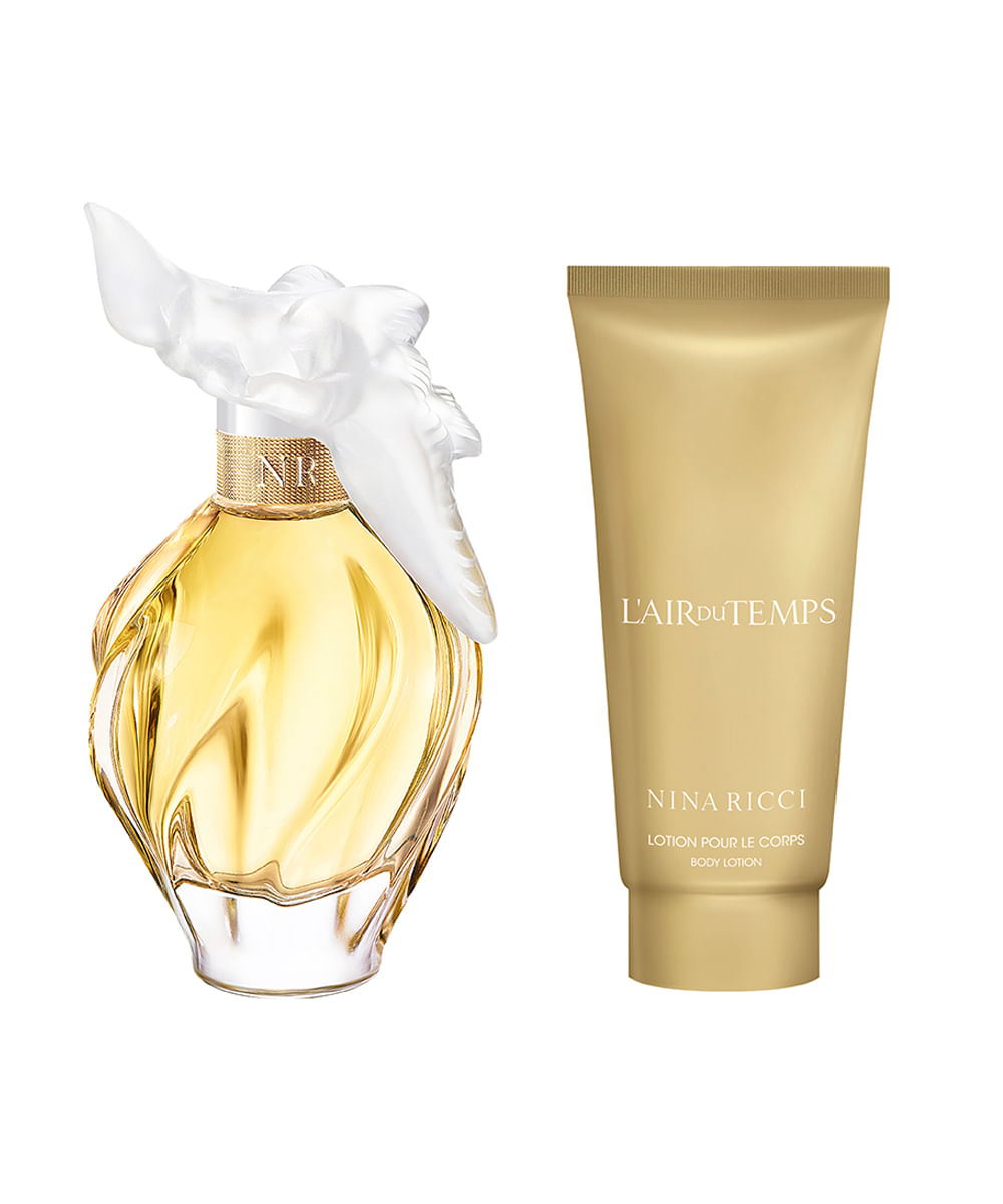 kit perfume feminino nina ricci lair du temps eau de toilette 100ml e creme corporal 75ml