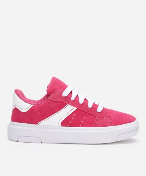 tênis infantil com recortes texturizado ace rosa