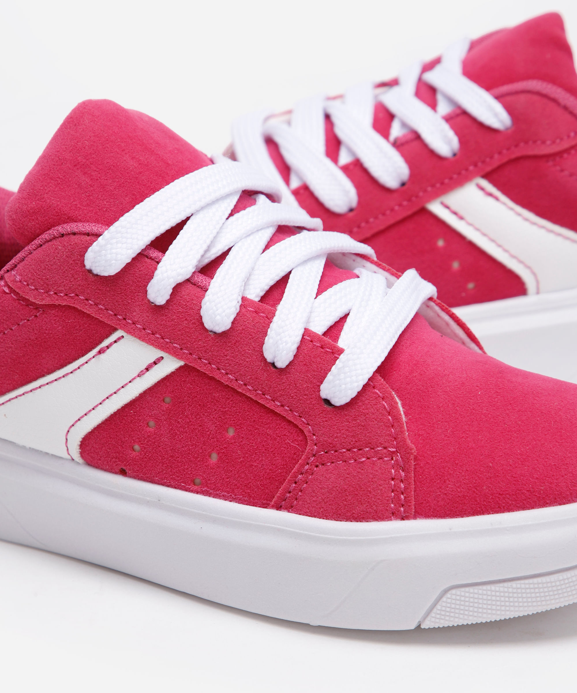 tênis infantil com recortes texturizado rosa
