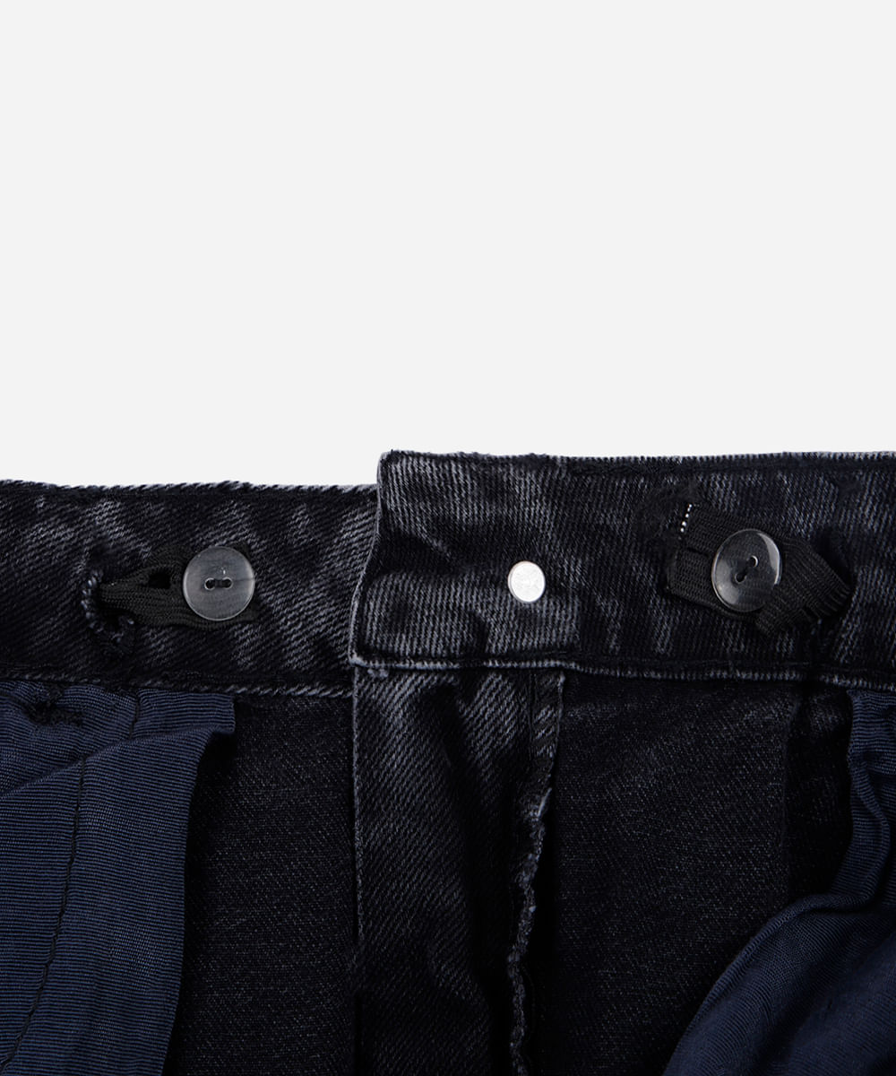 calça super wide leg jeans feminina plus size preta