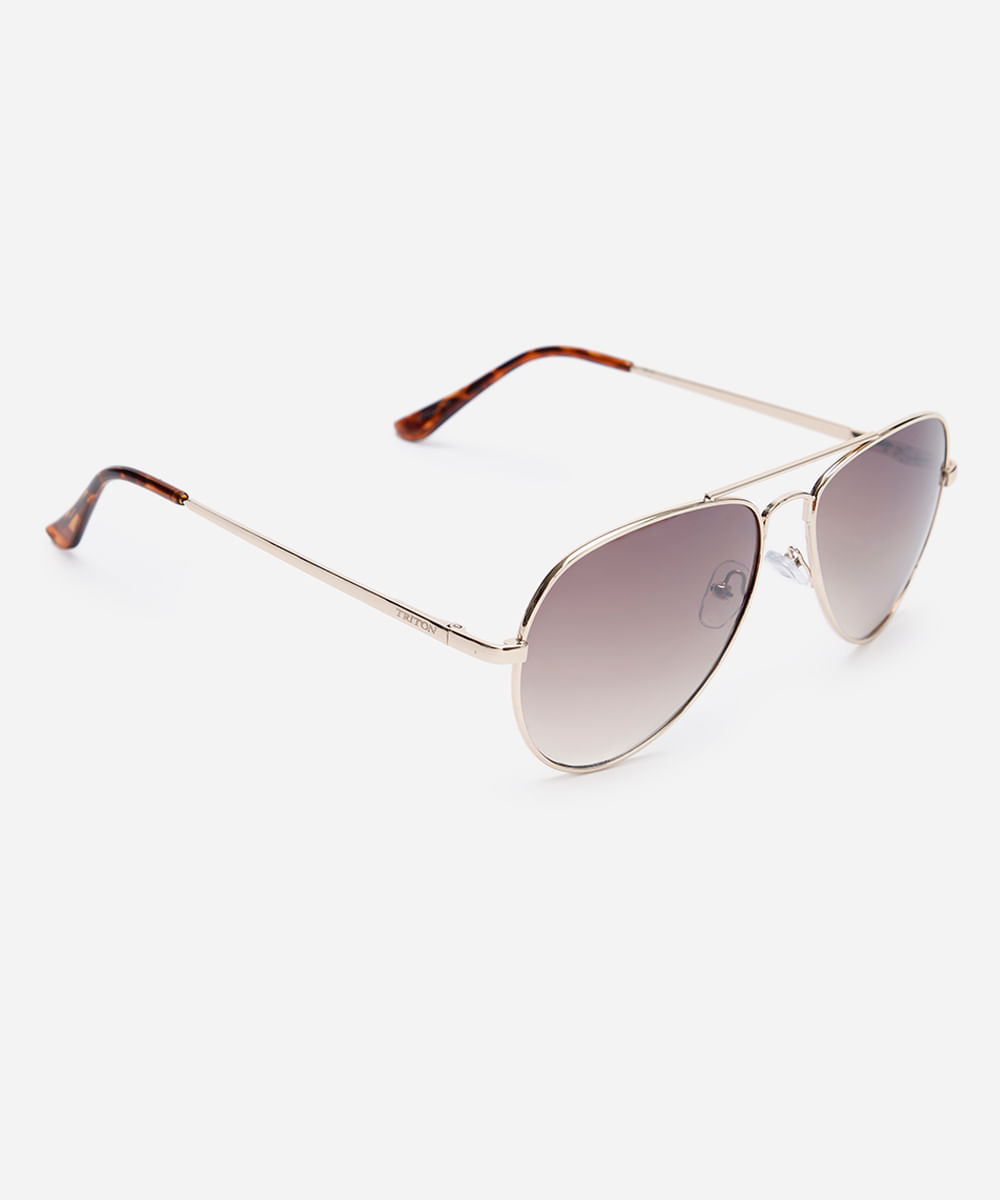 óculos de sol aviador triton dourado