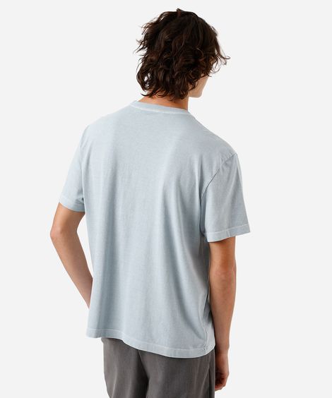 camiseta box masculina de algodão estonada azul