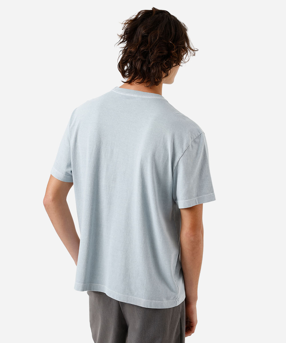 camiseta box masculina de algodão estonada azul