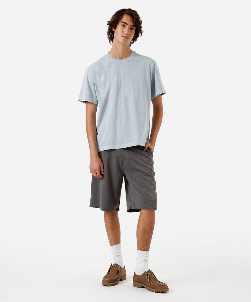 camiseta box masculina de algodão estonada azul