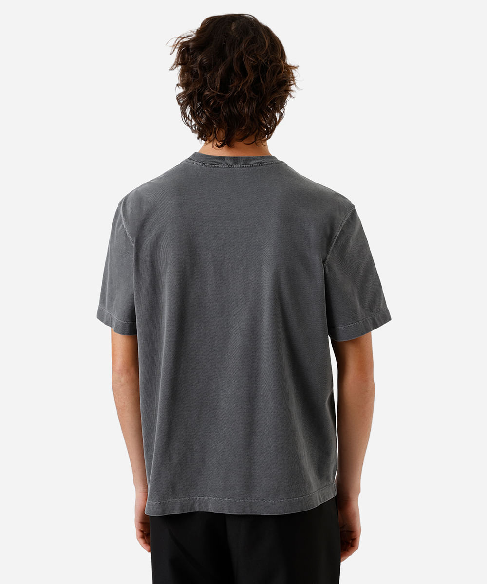 camiseta box masculina de algodão estonada preta
