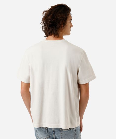 camiseta box masculina de algodão estonada bege