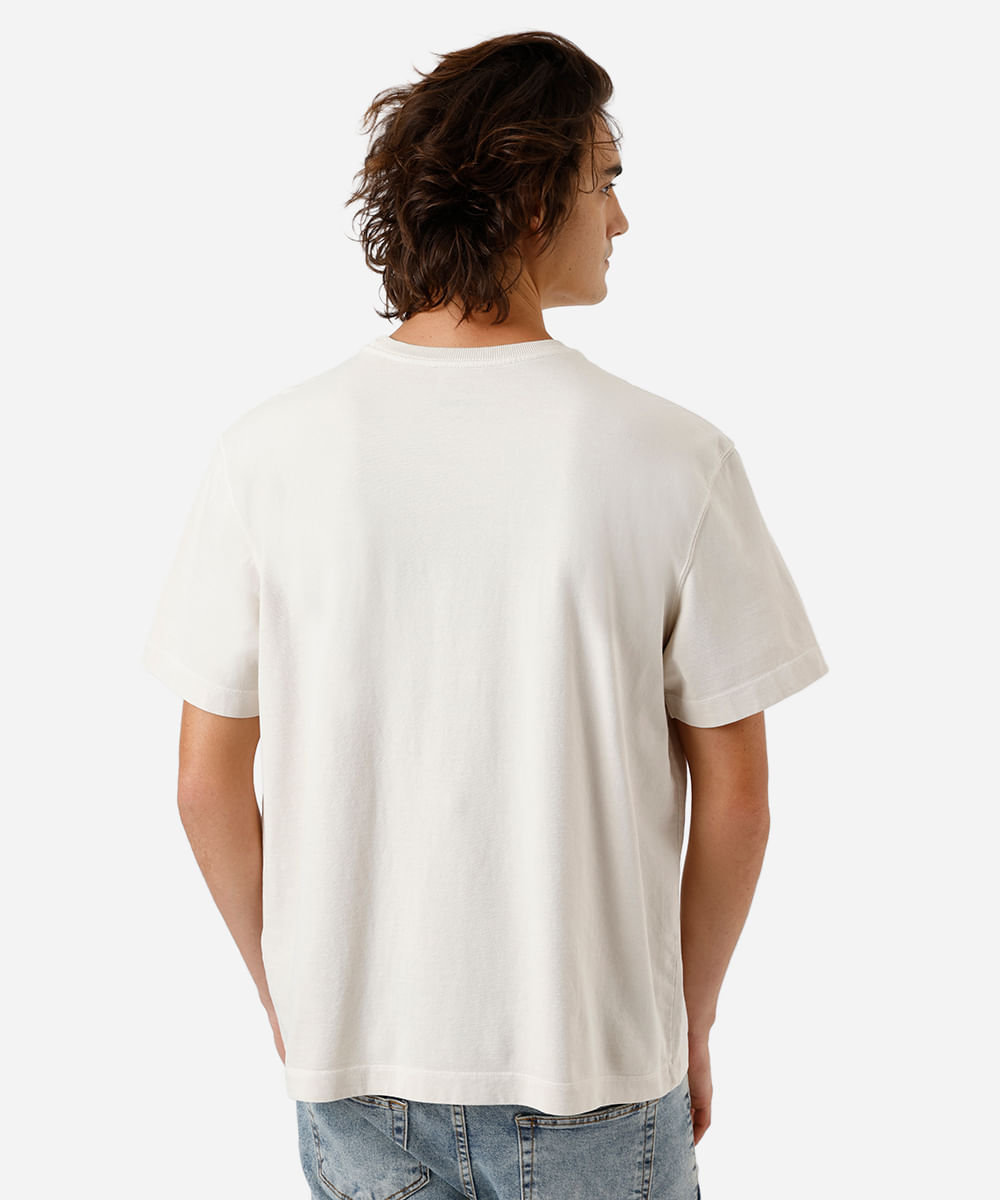 camiseta box masculina de algodão estonada bege