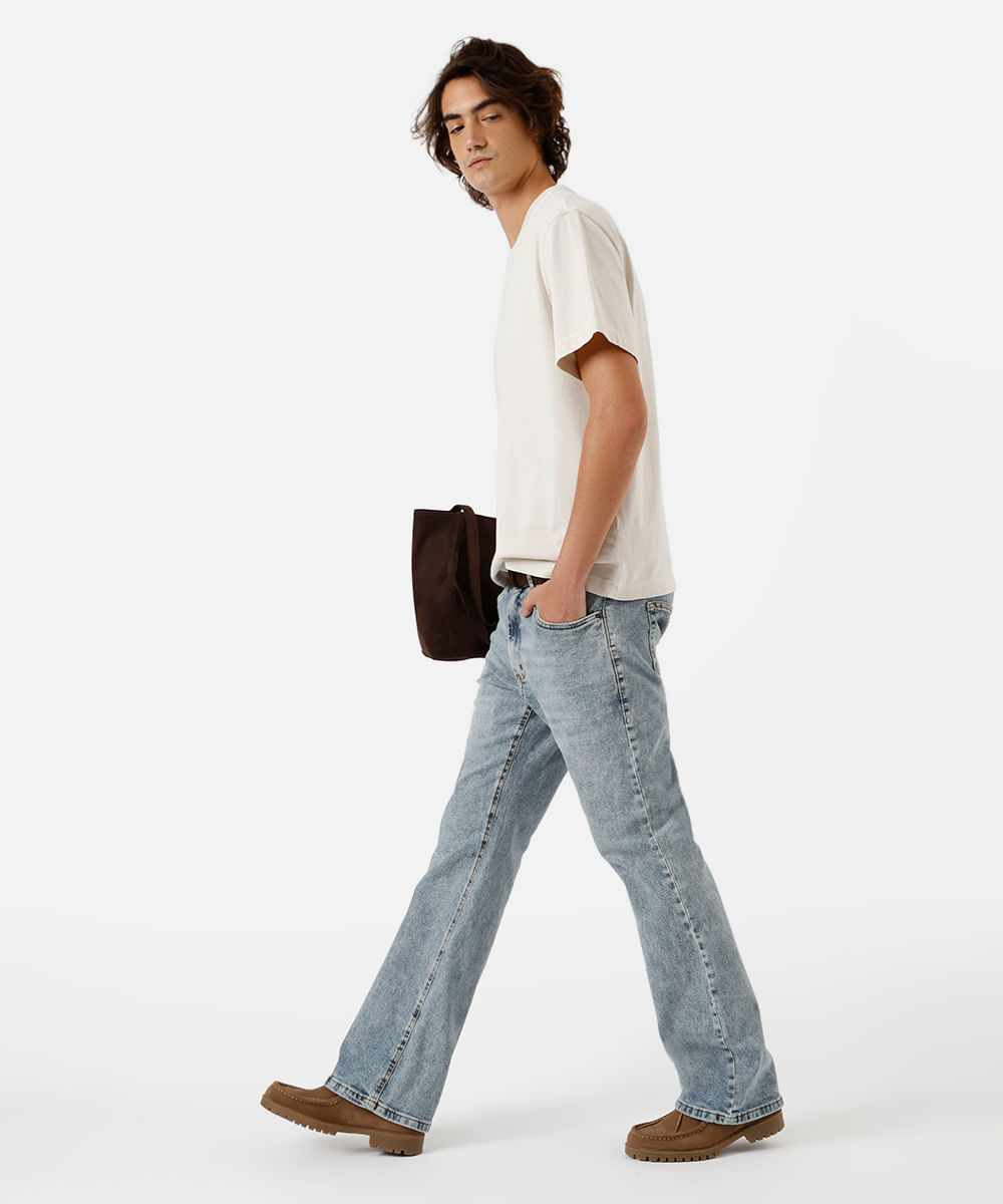 camiseta box masculina de algodão estonada bege