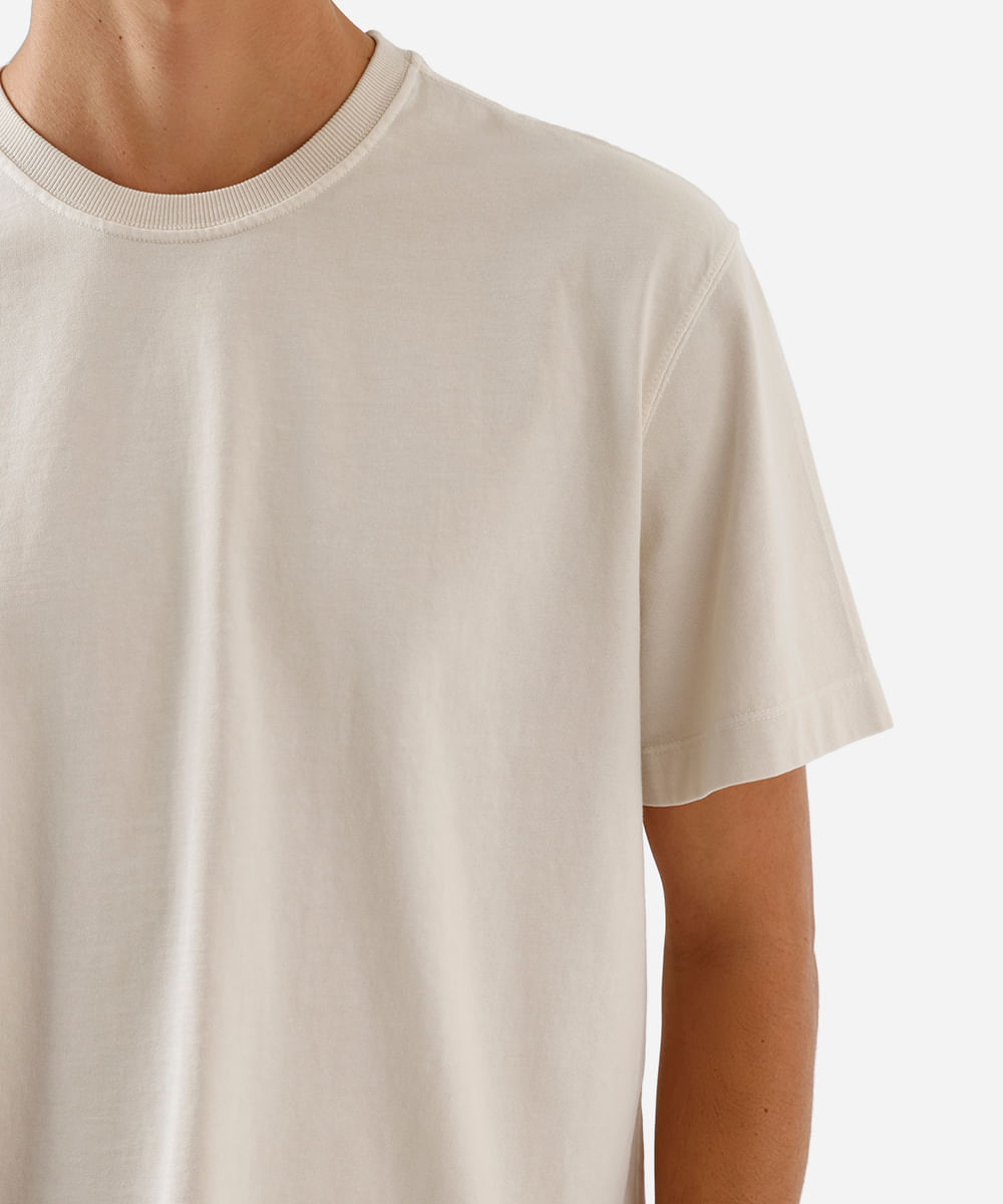 camiseta box masculina de algodão estonada bege