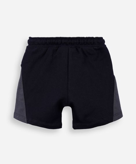 bermuda reta infantil com recortes azul