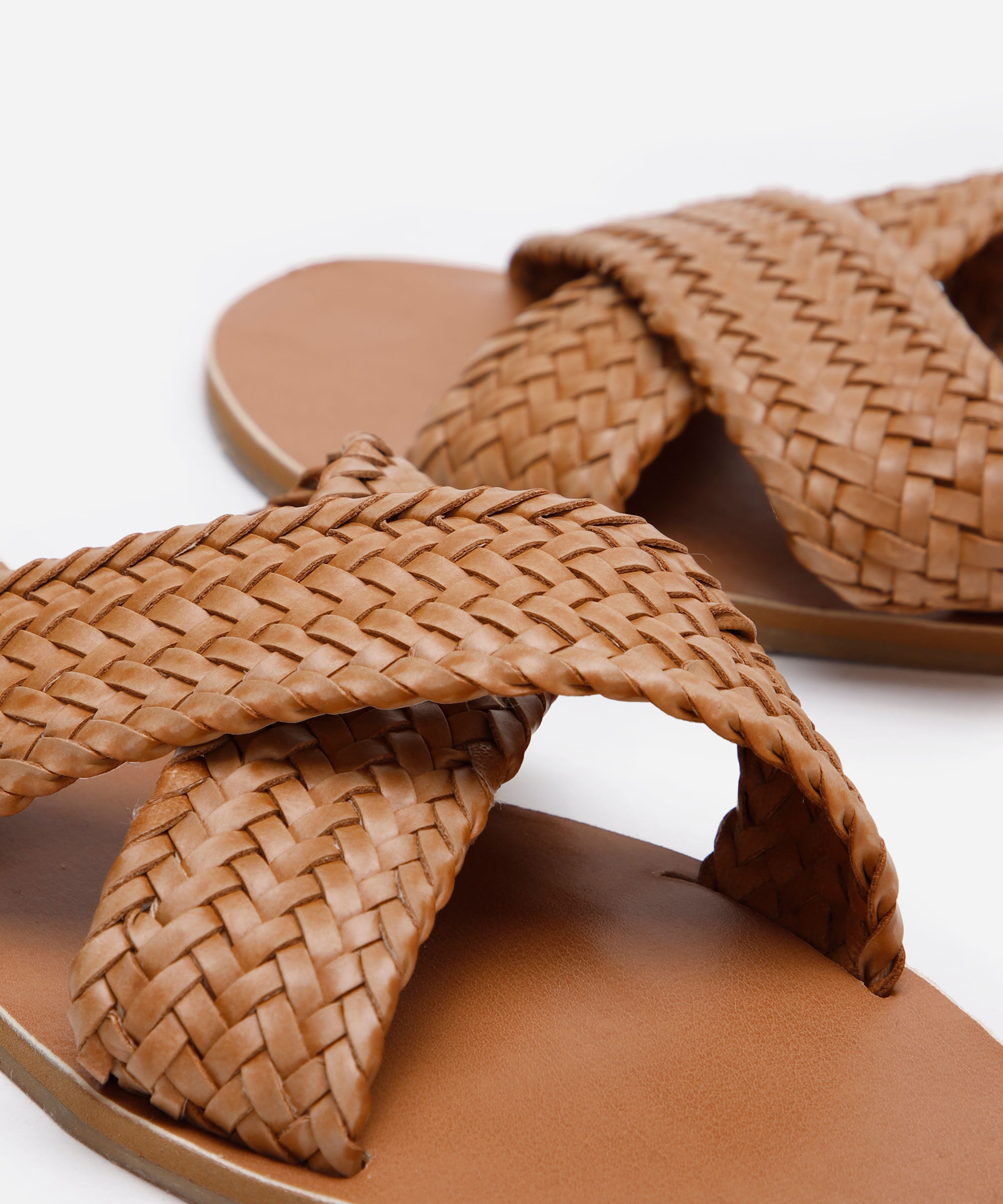 rasteirinha bico redondo tressê oneself  marrom