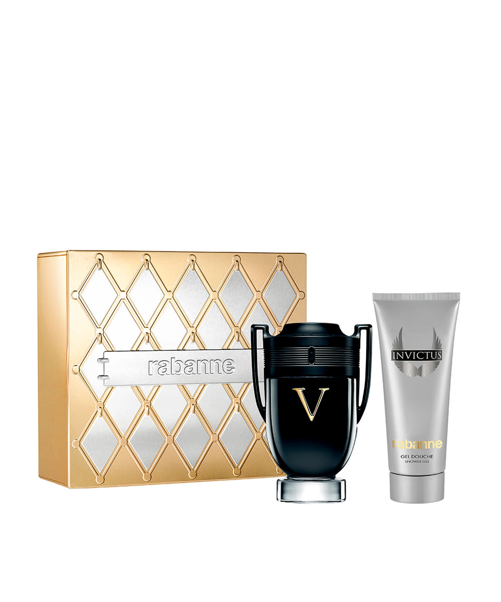 kit perfume masculino rabanne invictus victory eau de parfum extrême 100ml e shampoo all over 100ml