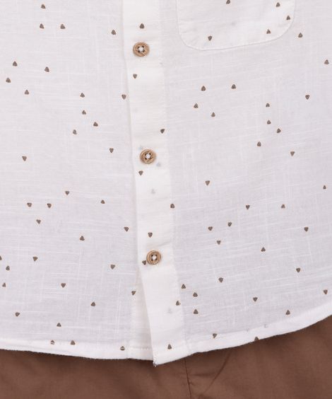 conjunto curto infantil de algodão geométrico off white