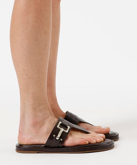 rasteirinha com fivela oneself marrom