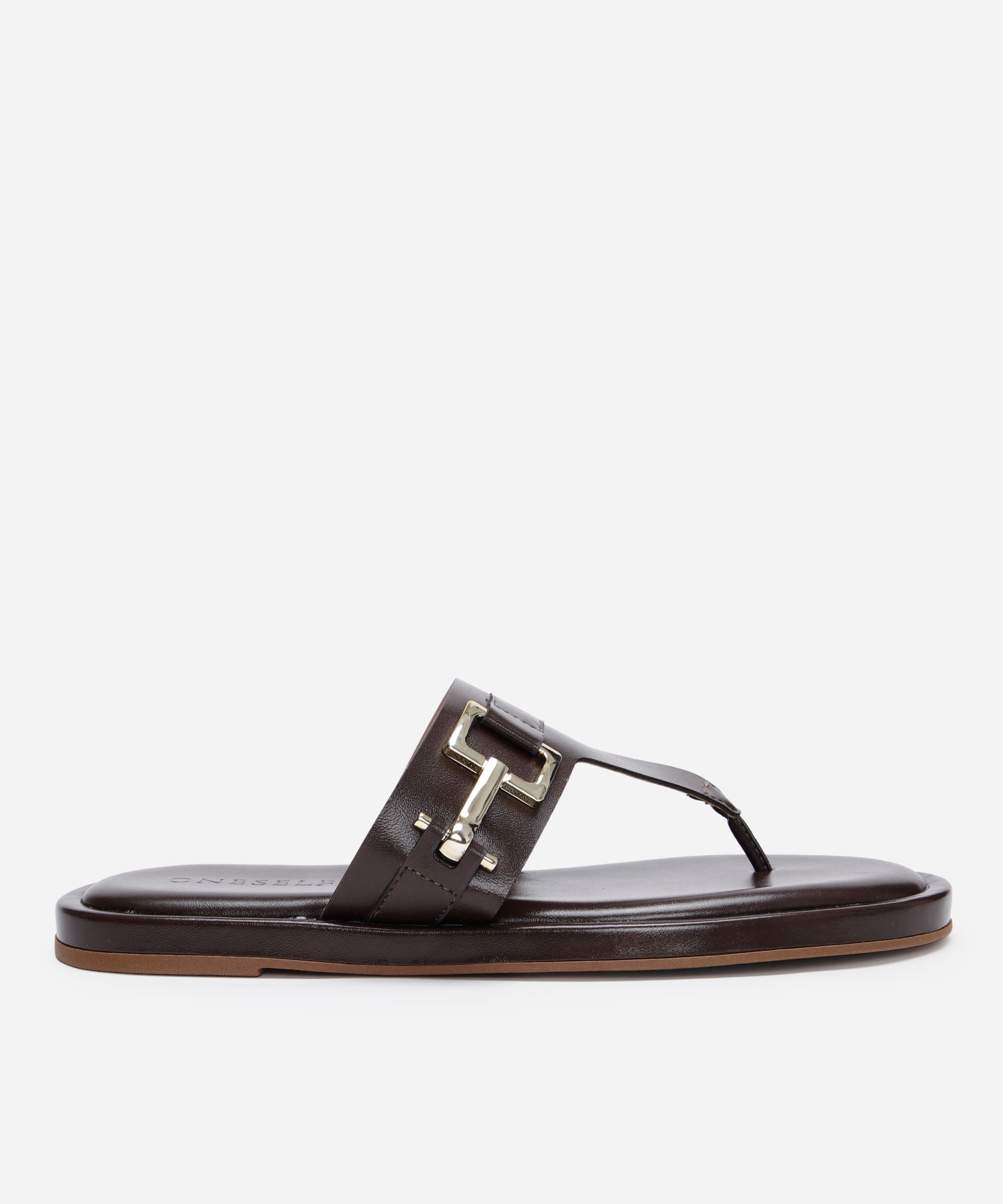 rasteirinha com fivela oneself marrom