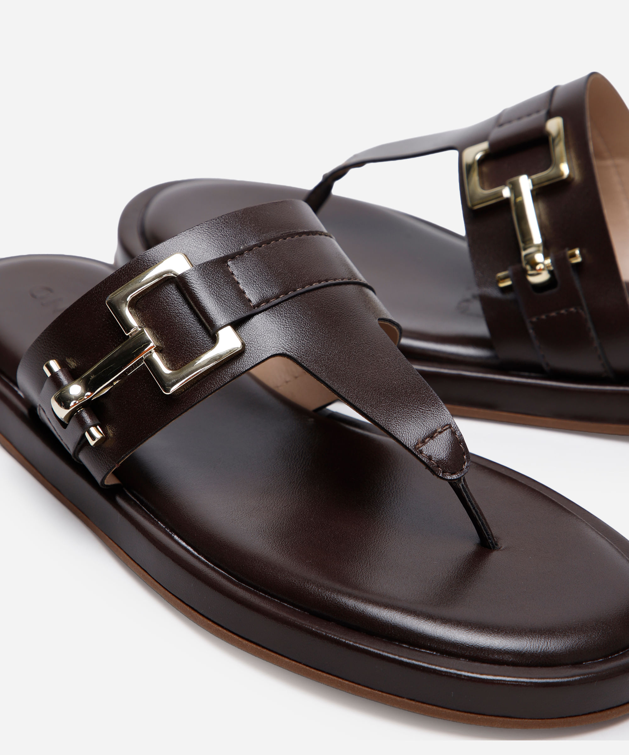 rasteirinha com fivela oneself marrom