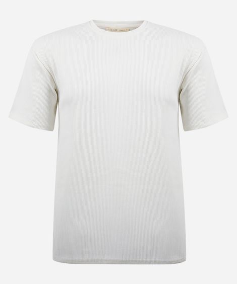 camiseta juvenil de algodão texturizada off white