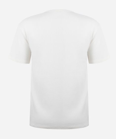 camiseta juvenil de algodão texturizada off white
