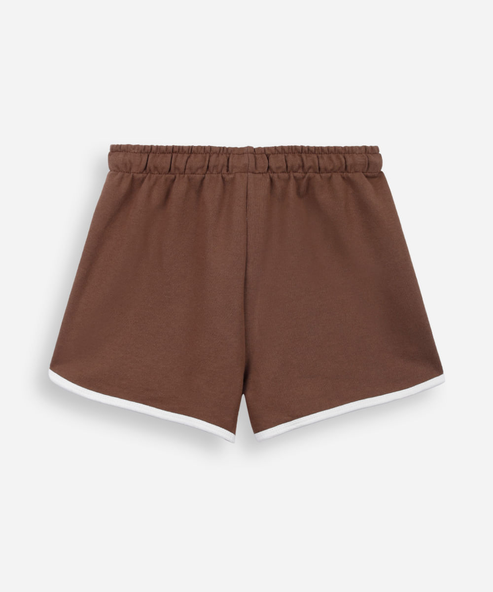 short juvenil moletinho los angeles marrom