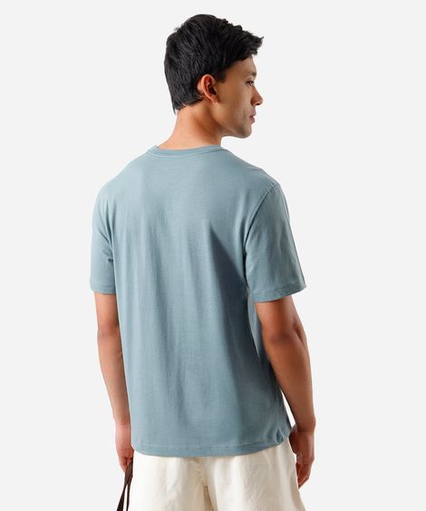 camiseta masculina de algodão estampada verde