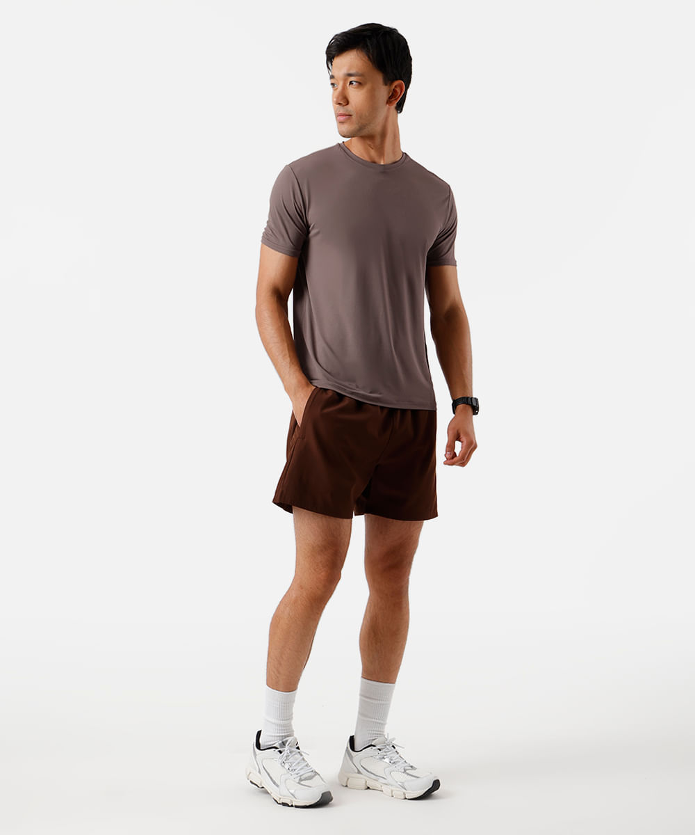 camiseta esportiva masculina de poliamida marrom