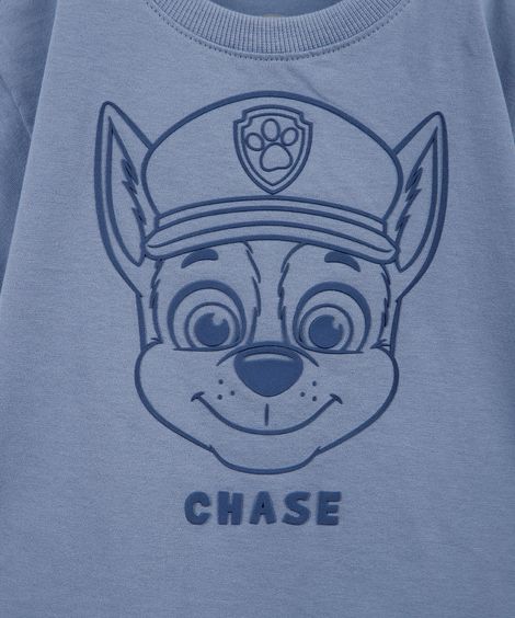 camiseta infantil de algodão patrulha canina azul