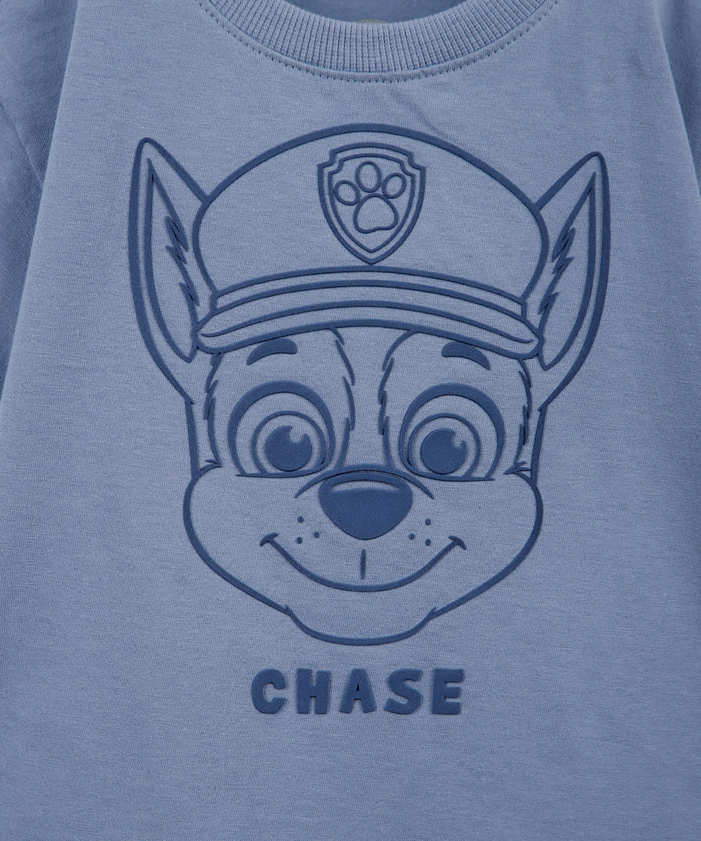 camiseta infantil de algodão patrulha canina azul