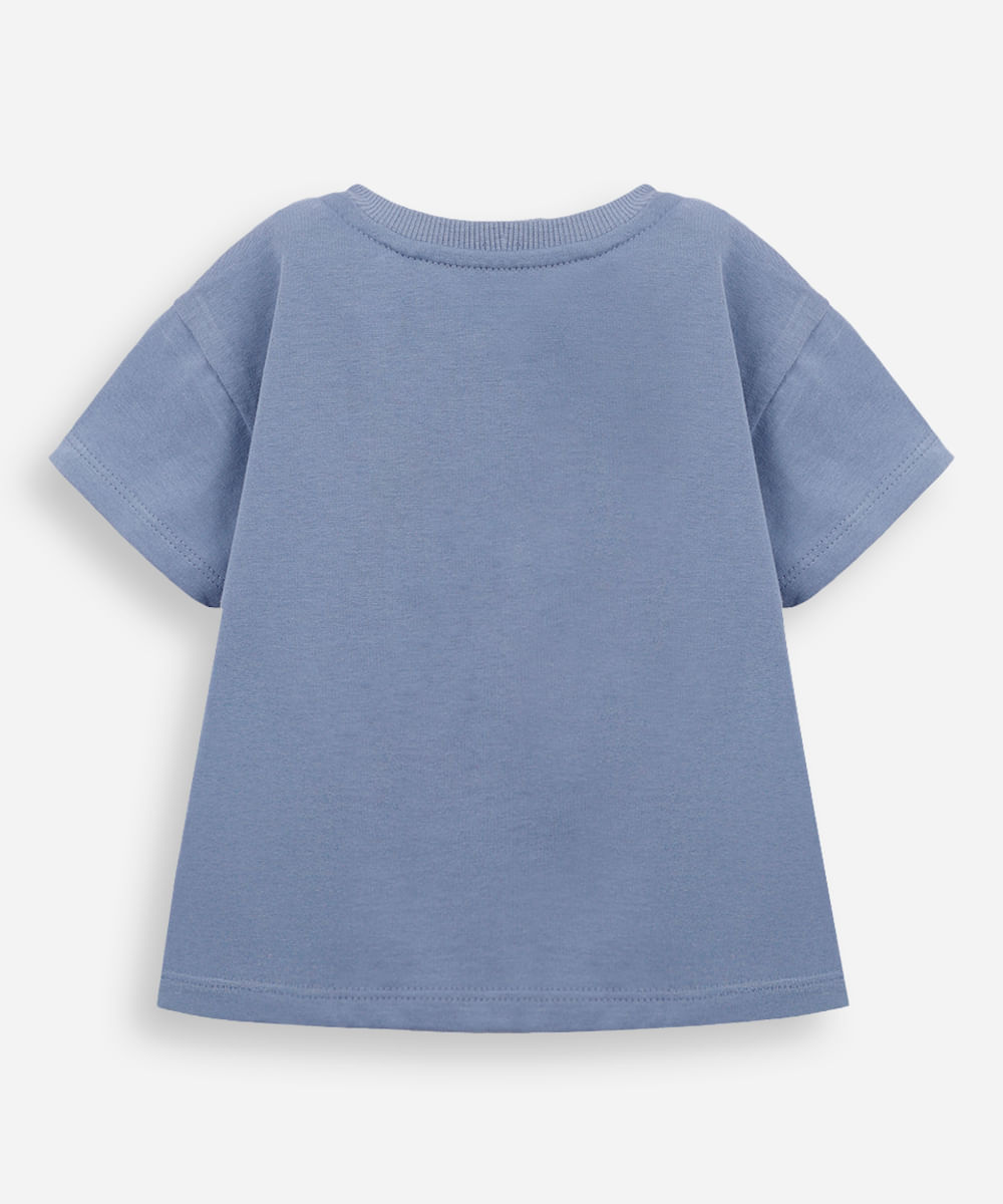 camiseta infantil de algodão patrulha canina azul