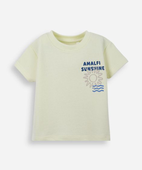 camiseta infantil manga curta almafi sunset texturizada verde