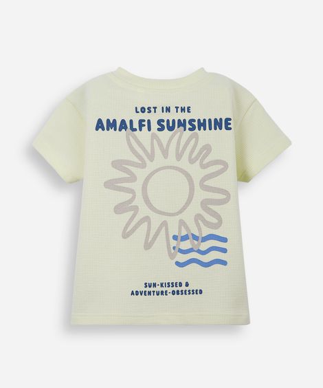 camiseta infantil manga curta almafi sunset texturizada verde