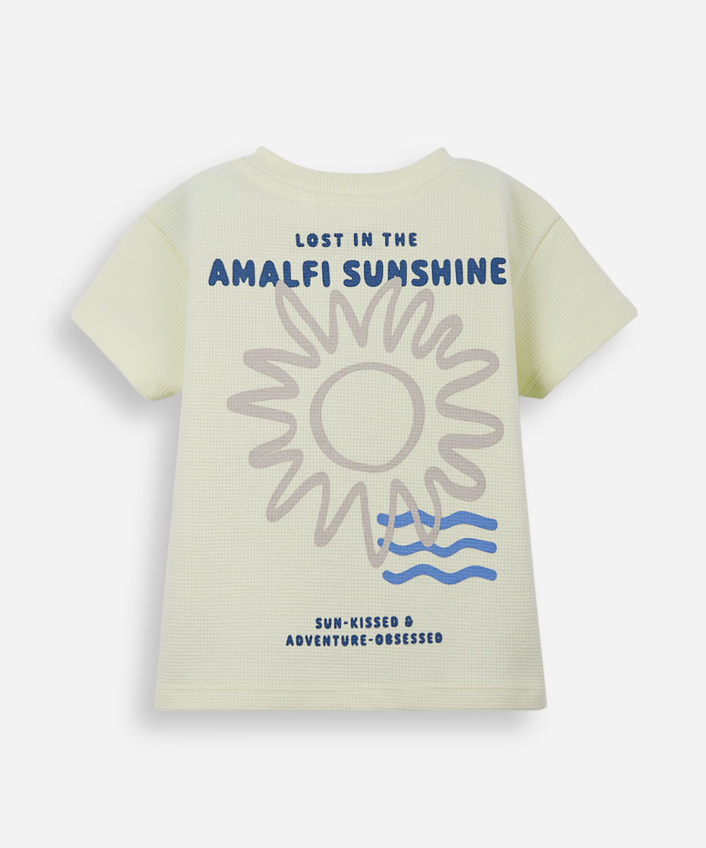 camiseta infantil manga curta almafi sunset texturizada verde