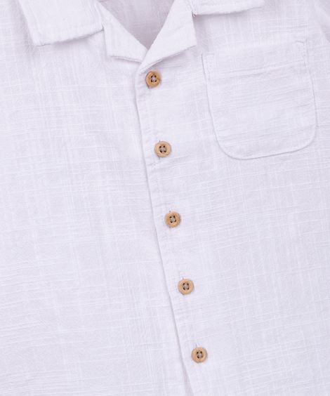conjunto curto infantil de algodão texturizado - off white