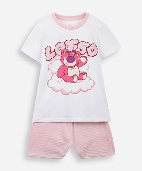 pijama curto infantil lotso off white
