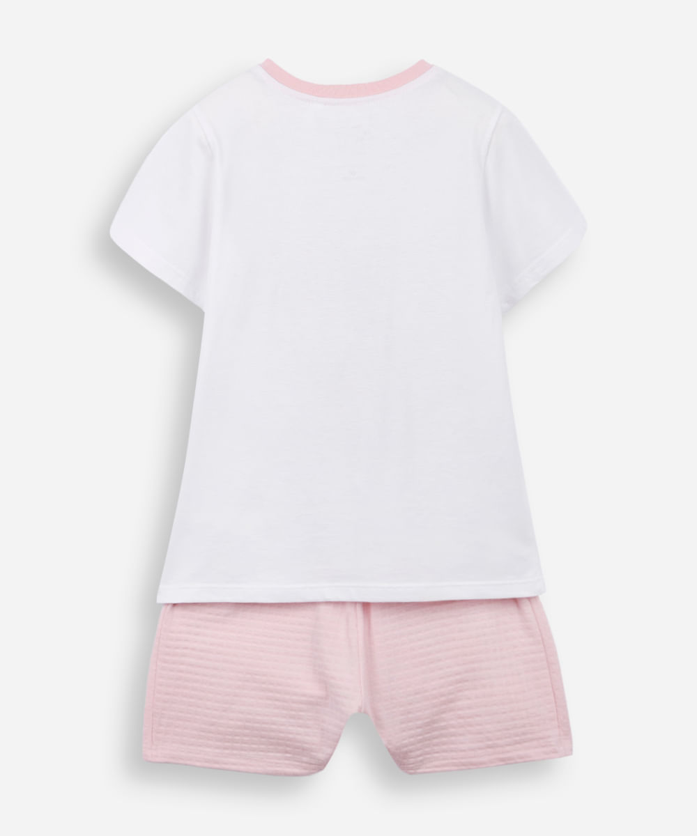 pijama curto infantil lotso off white