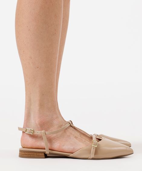 sapatilha bico fino oneself bege