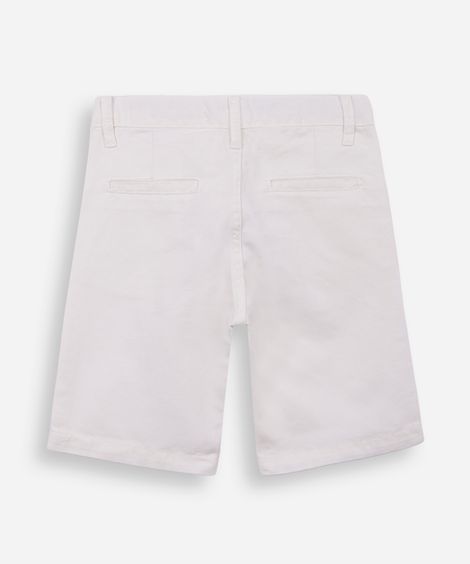 bermuda de sarja infantil bolso chino off white