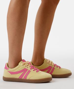 tênis bossa com recortes ace amarelo