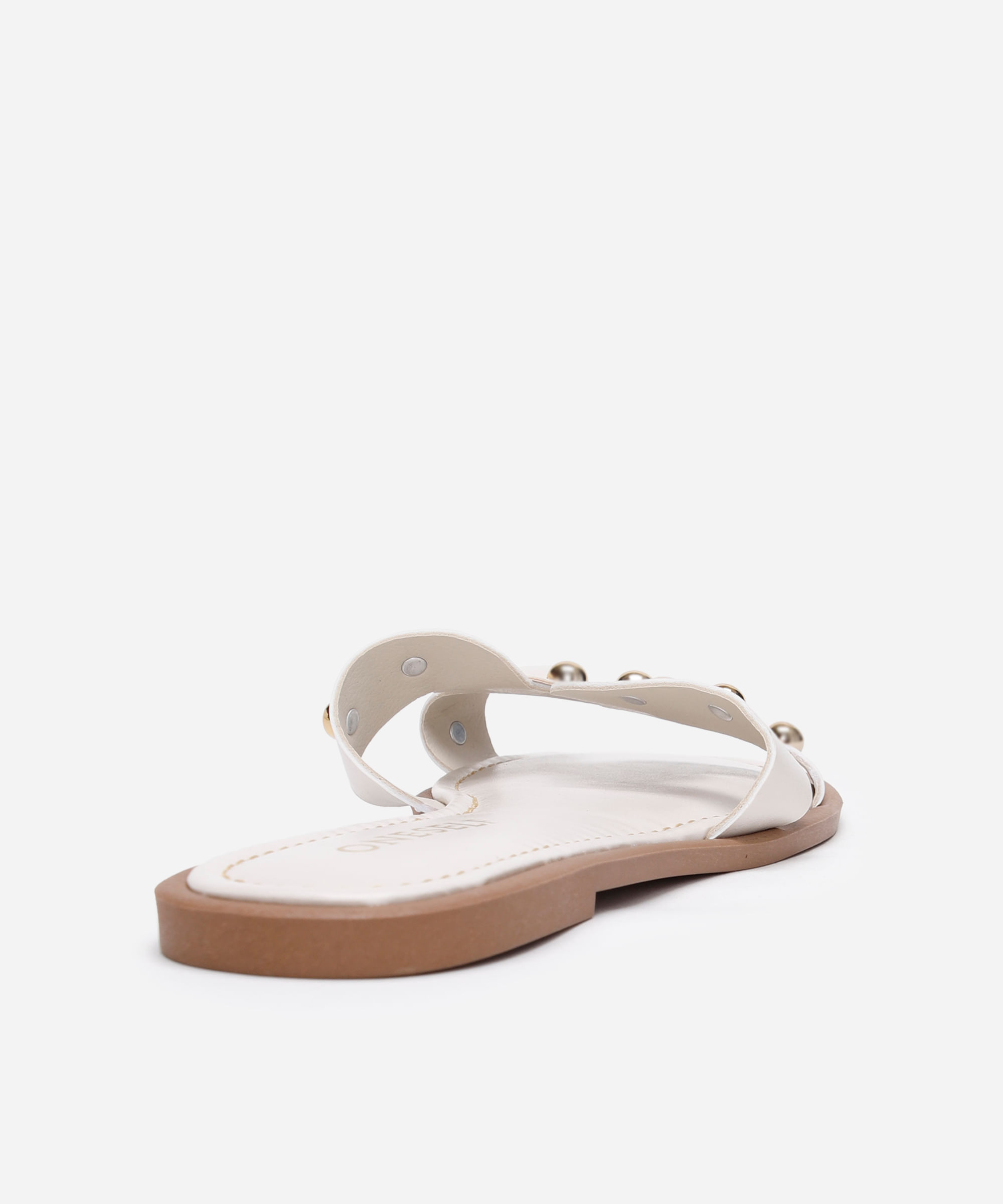 rasteirinha com recortes e tachas oneself off white