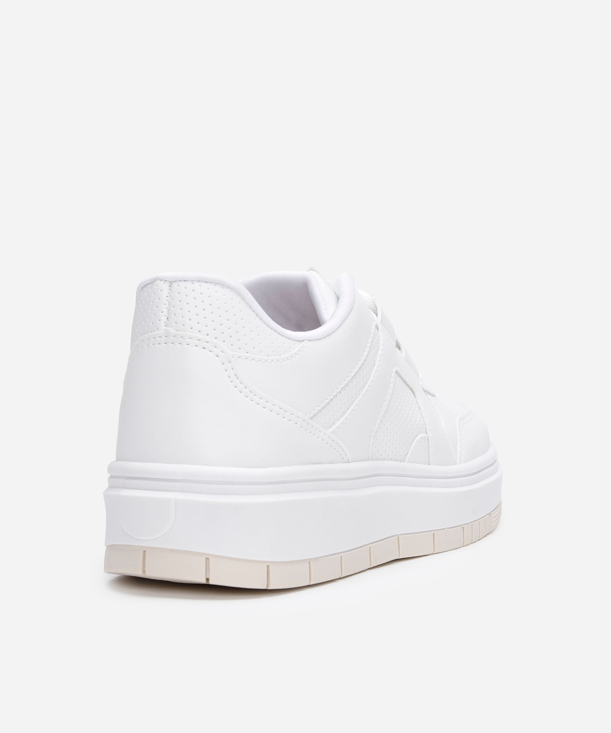 tênis casual plataforma com recortes ace branco