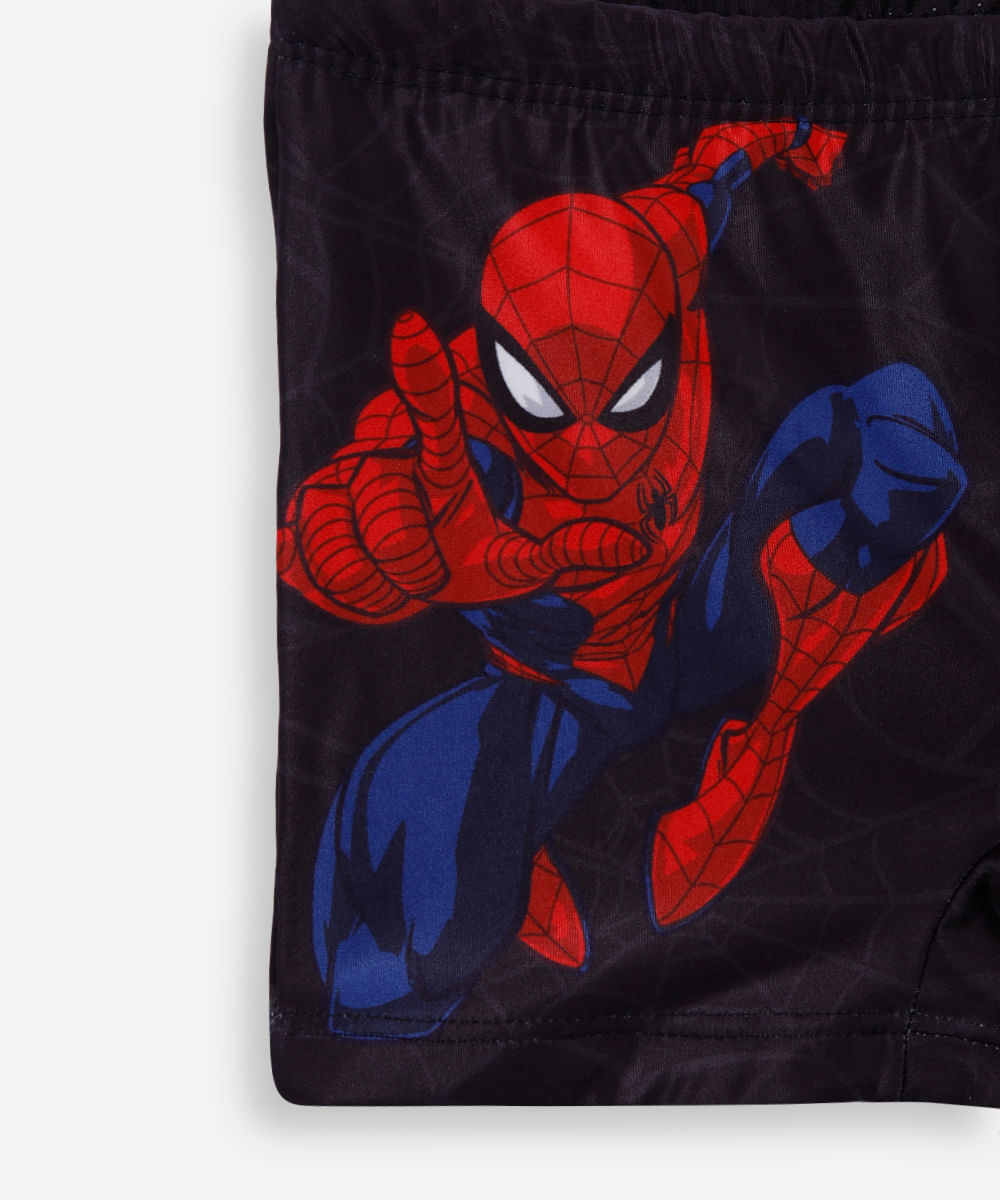 sunga boxer infantil homem aranha preta