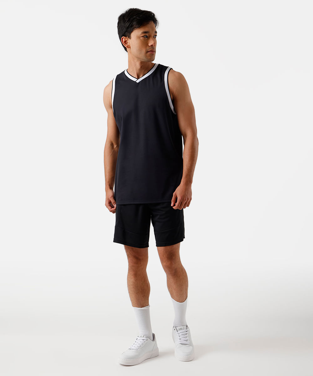 bermuda masculina com recorte esportiva preta