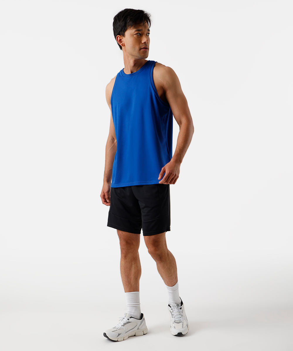 regata esportiva masculina texturizada azul