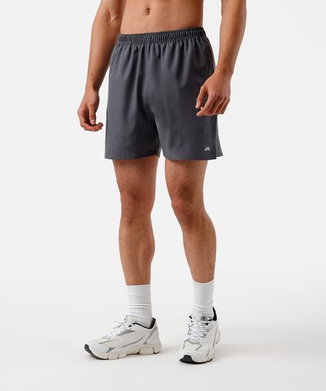 short masculino esportivo cós elástico cinza
