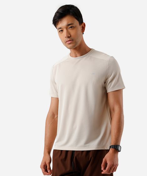 camiseta masculina esportiva com recorte bege