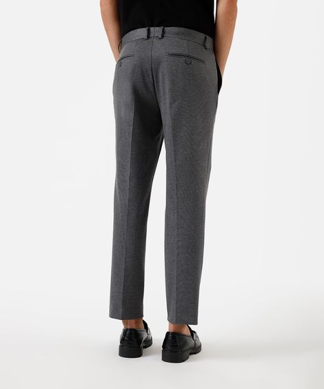 calça slim masculina de alfaiataria cinza